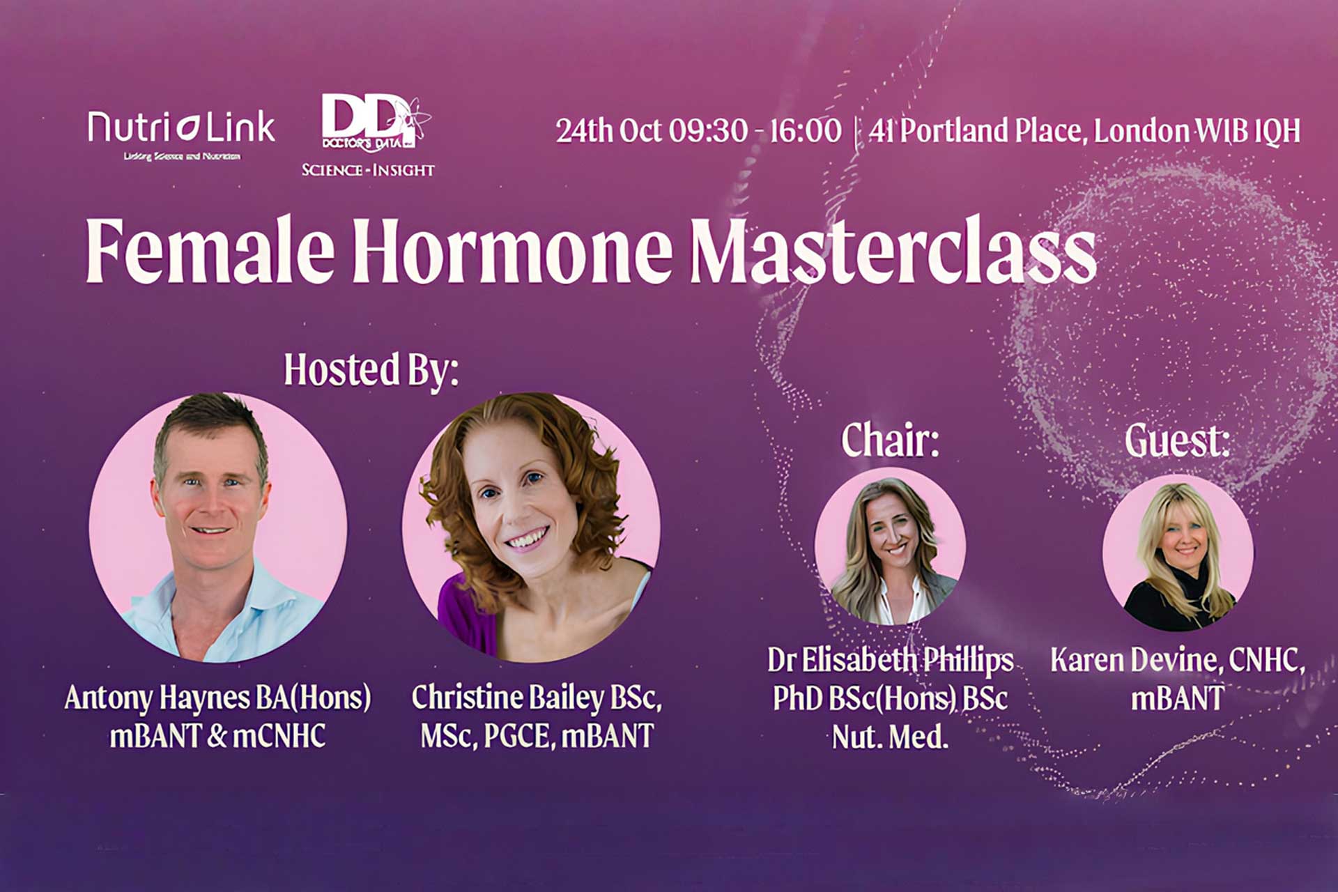  NEW Nutri-Link In-person Event - Female Hormone Masterclass: Targeted Clinical Strategies with Diagnostic Tools